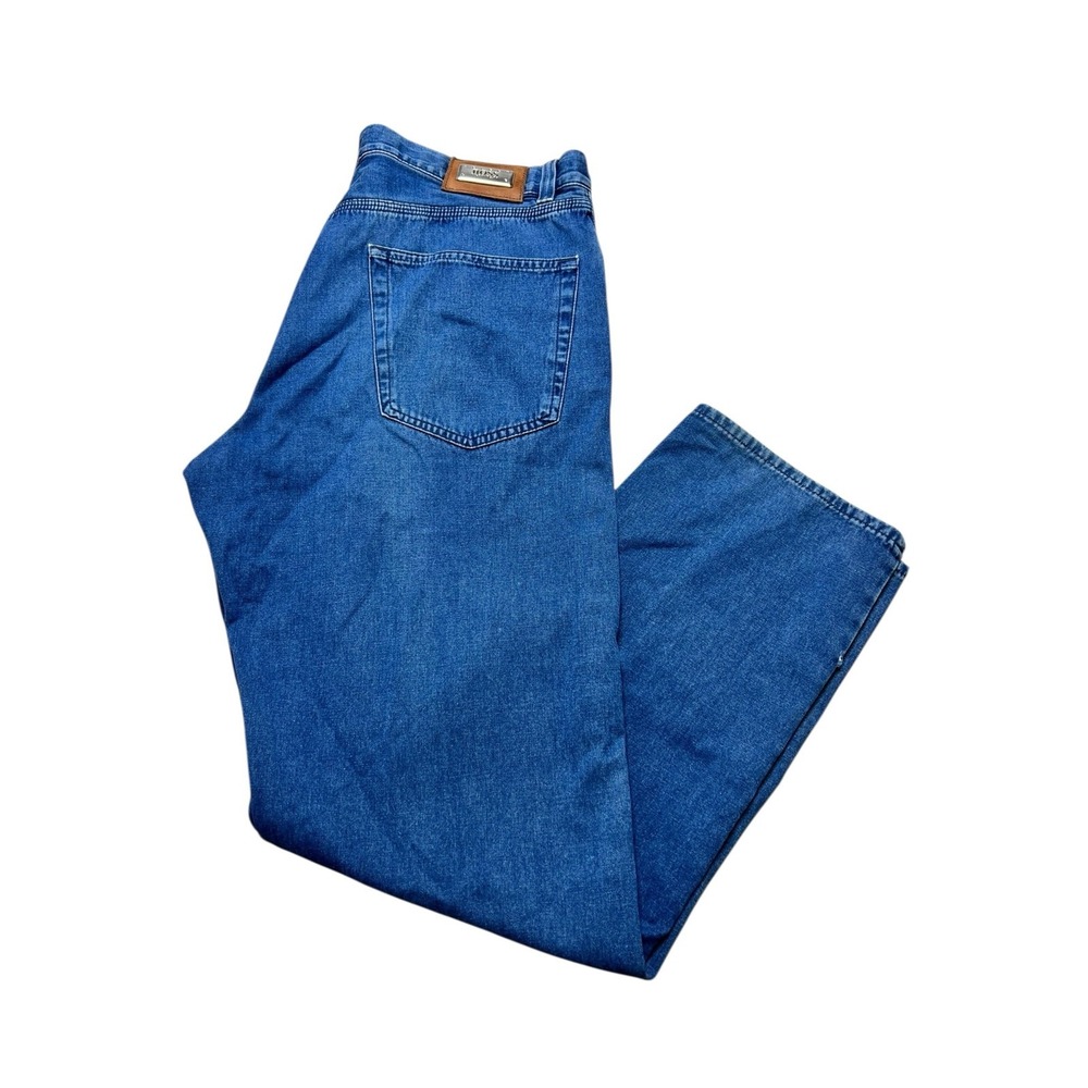 Hugo Boss Jeans Mens 36 Blue Alabama Straight Leg Vintage Made in Italy Denim